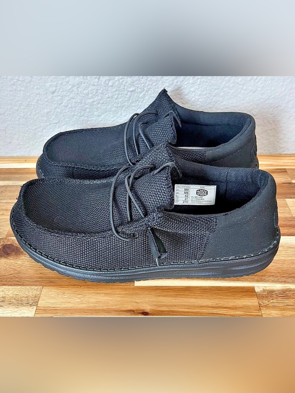 Hey Dude Wally Funk Mono Shade Black Shoes Mens/ Guys US 9 - Picture 5 of 8